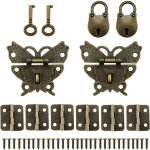 Qiedie - ch�teau antique avec cl�s, charni�res antique petit, mini cadenas avec fermetures pour bo�te ...