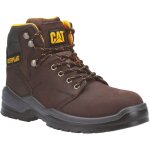 Chaussures de scurit hautes ? caterpillar striver marron s3 src ? tige cuir nubuck & nylon waterproof ...
