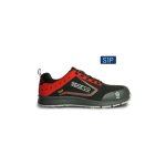 Chaussures de travail de se'curite' basses sparco cup albert s1p scr n. 45 en tissu jacquard noir / rouge ...