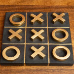 Jeu chehoma oxo ciment noir or 21x21cm