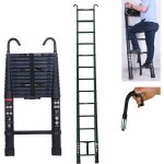 Chelle télescopique de 3, 8 m avec crochet, échelle d'extension en aluminium, échelle pliante antidérapante, ... Chelle télescopique de 3, 8 m avec crochet, échelle d'extension en aluminium, échelle pliante antidérapante, ...