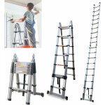 �chelle t�lescopique 5 m, pliable avec stabilisateur, �chelle pliante antid�rapante, �chelle polyvalente ...
