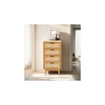 Les tendances - chiffonnier 4 tiroirs 50x39, 5x95 cm naturel avec cannage - aretha