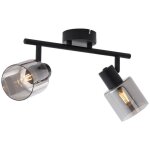 Cilin - spot plafond, plafonnier - 2 lumi�re - h 18. 5 cm - noir - moderne - �clairage int�rieur - salon ...