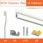 Arti teq - cimaise box artiteq classic + premium - 80kg - kit accrochage tableau 4 mètres , blanc laqué ... Arti teq - cimaise box artiteq classic + premium - 80kg - kit accrochage tableau 4 mètres , blanc laqué ...