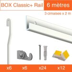 Arti teq - cimaise box artiteq classic + premium - 80kg - kit accrochage tableau 6 mètres , blanc laqué ... Arti teq - cimaise box artiteq classic + premium - 80kg - kit accrochage tableau 6 mètres , blanc laqué ...