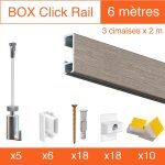 Cimaise box artiteq click premium - kit accrochage tableau 6 m�tres , alu bross�