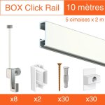 Arti teq - cimaise box artiteq click éco - kit accrochage tableau 10 mètres , blanc laqué Arti teq - cimaise box artiteq click éco - kit accrochage tableau 10 mètres , blanc laqué