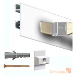 Cimaise click rail pro blanc brut  peindre 200cm + clips de fixation + vis & chevilles multimatriaux ...