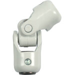 Cime - genouill�re, cardan pour volet roulant 6 pans 7 mm, tringle 12 mm, acier blanc