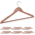 Cintre en bois de c�dre, lot de 36, traverse pantalon, encoches, �l�gant, anti mites, l:44 cm, nature ...