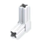 Connecteur querre 90c blanc 23. 5mm pour tube alu et pvc