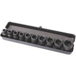 Clas - coffret 10 douilles choc 10 - 27mm 1 / 2' cr - mo din iso 2725 - 3 - os 3100 equipements