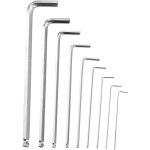 Cl�s allen - lot de 9 cl�s m�le longues hexagonale � t�te sph�rique, jeu de 9 cl�s allen sur support ...