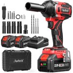 Cl� � chocs sans fil 21v avec 2 batteries 4. 0ah ? couple 700n. m ? moteur brushless ? 4 douilles � chocs ...