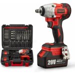 Cl  chocs sans fil brushless teeno 320nm boulonneuse a choc avec 2 * 3. 0ah batterie, boulons de roue, ...