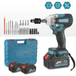 Cl� � chocs sans fil avec deux batteries, 21v electrique 3 en 1 visseuse, 300n. m boulonneuse � choc ...