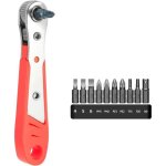 Cl� � cliquet magn�tique 110 mm (1 / 4 ), mini tournevis � cliquet, jeu de 10 embouts, tournevis r�versible ...