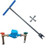 Cl� de compteur d'eau - cl� � en t - � griffe pour robinet d'irrigation -