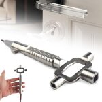 Cl� de construction universelle 6 en 1, trousseau de cl� engin chantier clef passe partout toute serrure ...