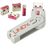 Lindy - cl de dverrouillage usb + 4 verrous usb, rouge 40450