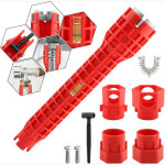 Cl� plomberie multifonction 14 - en - 1 ? cl� pour robinet et �vier, outil installation lavabo et wc, ...