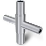 Cl� � purge 4 voies en acier argent� pour tuyau et robinet