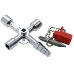 Cette cl� universelle multifonctionnelle 6 en 1 convient aux armoires, serrures standard, radiateurs, ...