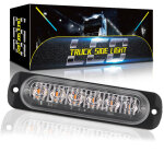 Clignotant avertisseur ultra mince 6 led 18w - blanc uni, 16 modes clignotant / allum�, 12 - 24v, ip65 ...