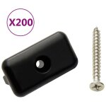Clips de fixation et vis 200 pcs plastique et inox 304 vidaxl