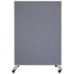 Vivol - cloison mobile - panneau acoustique / tableau blanc - 120x160 cm - gris / blanc