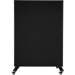 Vivol - cloison mobile - panneau acoustique / tableau blanc - 120x160 cm - noir / blanc