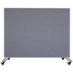 Vivol - cloison mobile - panneau acoustique / tableau blanc - 160x120 cm - gris / blanc