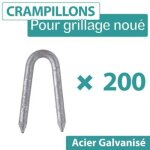 Cloture&jardin - 200 crampillons acier galvanis� - diam�tre 3, 5mm - longueur 35mm