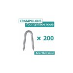 Cloture&jardin - 200 crampillons acier galvanis - diamtre 3, 5mm - longueur 35mm