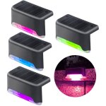 Cl�ture lampes solaires, 4 pack led lumi�res solaires � capteur de couleur, lumi�res de d�coration de ...