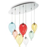 Ideal lux - clown - pendentif en grappe de ballon ovale à 7 ampoules multicolores, g9 Ideal lux - clown - pendentif en grappe de ballon ovale à 7 ampoules multicolores, g9