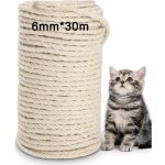 Coavas - corde en sisal naturelle 6mm�30m corde en sisalpour arbre � chat corde en sisal id�al pour remplacer ...