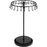 Coavas - porte bijoux rotatif en m�tal noir (23 crochets) - h34, 8 x l20, 5 cm - tour de presentoir bijoux ...