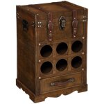 Atmosphera - coffre mini bar rtro en bois 6 cases  bouteilles h 58. 5 cm