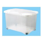 Coffre de rangement clip box avec couvercle et roulettes 40l couleur naturel 10815 plastiques ean3086960210649 ...