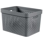 Les tendances - coffre de rangement curver infinity dots 17l anthracite Les tendances - coffre de rangement curver infinity dots 17l anthracite