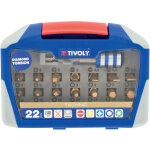 Coffret 22 pi�ces - 21 embouts torsion diamant + 1 porte - embout magn�tique quick change - tivoly