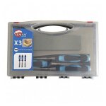 Coffret de 3 ciseaux  bois leman manche bi matire + 1 pierre - 780. 500. 03