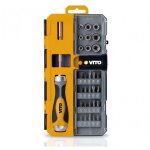 Coffret 30 pi�ces magn�tiques tournevis porte embouts + 20 embouts de vissage + 9 douilles vito