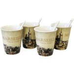 Coffret de 4 gobelets expresso en c�ramique marseille