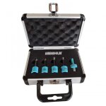 Coffret de 4 tr�pans diamant�s m14 ? diam�tres 6 / 8 / 10 / 12 mm ? adaptateur hexagonal ? per�age � ...