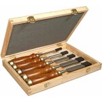 Coffret de 5 ciseaux  bois - manche en bois vernis - lame en acier chrom stanley 2 - 16 - 217