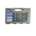 Coffret de 6 ciseaux  bois manche bi - matire - 780. 500. 06 - leman