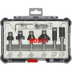 Coffret de 6 fraises � araser / chanfreiner / arrondir � queue de 8 mm bosch 2607017469